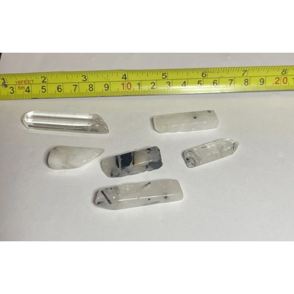 Lot Of 5 Crystals Clear Black White Reiki Healing Wicca